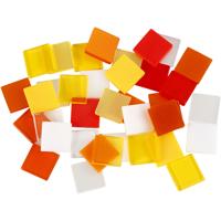Creativ Company Mini mozaiek, afm 10x10 mm, dikte 2 mm, rood/oranje harmonie, 25 gr/ 1 doos