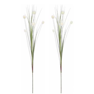 Mica Decorations - 2x stuks - Rietgras kunstplant - losse steel/tak - groen/wit - 84 cm - siertakken Mica Decorations - 2x stuks - Rietgras kunstplant - losse steel/tak - groen/wit - 84 cm - siertakken