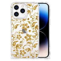 iPhone 14 Pro Case Gouden Bloemen - thumbnail