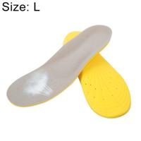 1 paar PU ademend zachte sport schok-absorberende inlegzool zweet-absorberend voet pad elastische schoen invoegen grootte: L (8-12 yards) (geel)