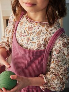 Corduroy T-shirt + overgooier voor meisjes. zachtpaars