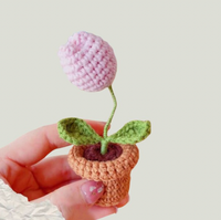 Miniatuur Decoratieve Hand Gebreide Tulp in Pot - Home & Living - Spiritueelboek.nl