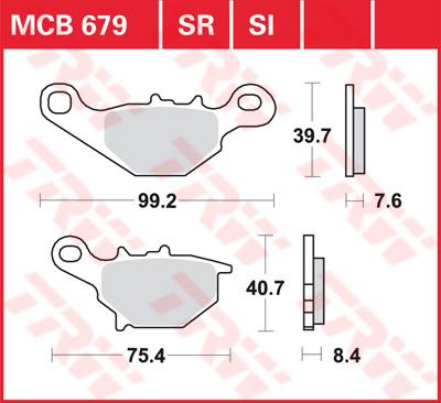 TRW Remblokken, en remschoenen voor de moto, MCB679SI Sinter offroad