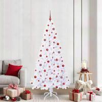 Kunstkerstboom met 300 LED Wit 210 cm PVC en staal