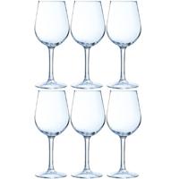 Arcoroc Luxe wijnglazen - voor rode wijn - 370 ml - 6x stuks - Rode wijn glazen - glas
