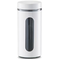Zeller Voorraadpot - 1200 ml - wit - metaal - voedsel opbergen - met venster - blik / bus - thumbnail