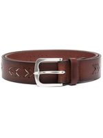 Orciani ceinture en cuir à broderies - Marron