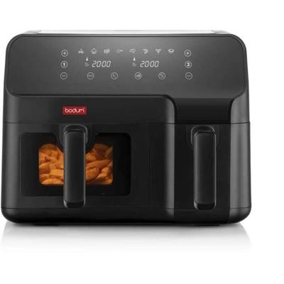 Olievrije friteuse - BODUM - Dubbel compartiment 3,2L en 5,1L - 2700 W - Zwart