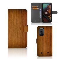 Nokia XR21 Book Style Case Donker Hout