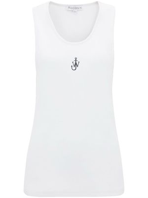 JW Anderson débardeur en coton à logo brodé - Blanc