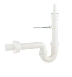 Kirchhoff Kunststof wasapparaat buisvormige sifon, wit, 1 1/2" x 40 mm, met 3/4" apparaataansluiting - 98838048