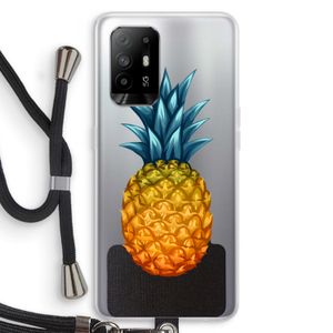Grote ananas: Oppo A95 5G Transparant Hoesje met koord