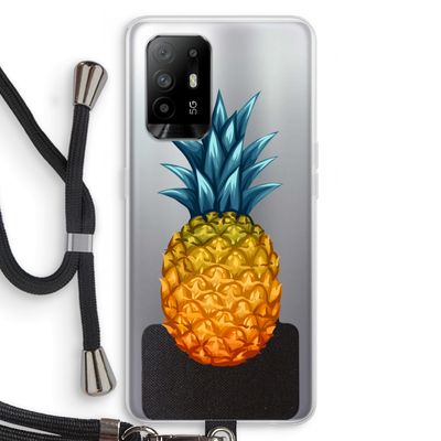 Grote ananas: Oppo A95 5G Transparant Hoesje met koord