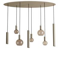 Hanglamp Riva ovaal zwart 8 quartz