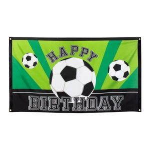 Voetbal Vlag Happy Birthday 150x90cm