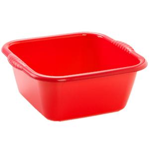 Plasticforte teiltje/afwasbak - vierkant - kunststof - 6 liter - 31 x 29 x 13 cm - Rood