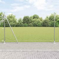 VidaXL Hek met paal zilver 1,6 x 10 m staal