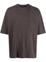 FIVE CM t-shirt en coton à broderies - Gris