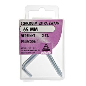 Deltafix Schroefduimen - 2x - verzinkt metaal - 65 mm - ijzerwaren