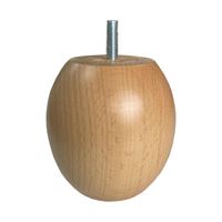 Meubelpoot rond Ø 10 cm en hoogte 10 cm van massief hout (M10)