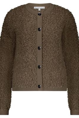 Red Button Jacket Knit Boucle | Mud