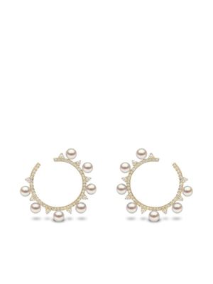 Yoko London boucles d'oreilles Sleek en or 18ct ornées de perles d'Akoya et diamants