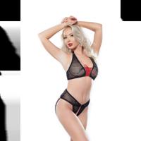 Allure Set Halter Top and Panty Set with Laces - One Size