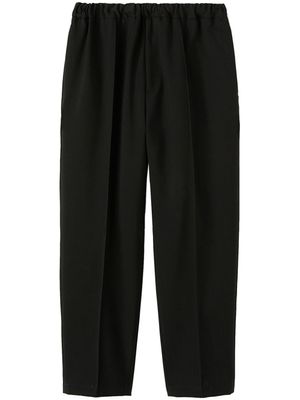 Jil Sander pantalon en laine à taille élastiquée - Noir