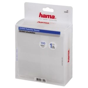 Hama CD/DVD Protective Sleeves, Pack of 100 100 schijven Transparant
