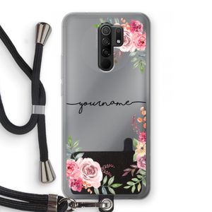 Rozen: Xiaomi Redmi 9 Transparant Hoesje met koord