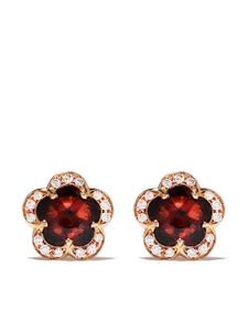 Pasquale Bruni boucles d'oreilles Figlia dei Fiori en or rose 18ct ornées de diamants et grenats