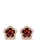 Pasquale Bruni boucles d'oreilles Figlia dei Fiori en or rose 18ct ornées de diamants et grenats