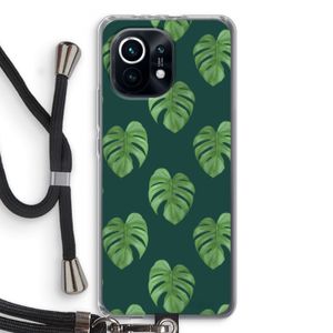 Monstera leaves: Xiaomi Mi 11 Transparant Hoesje met koord