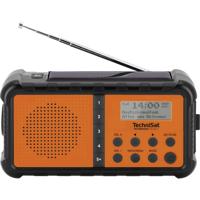 TechniSat TECHNIRADIO SOLAR 2 Radio DAB+, VHF (FM) DAB+, FM, USB Zonnepaneel, Handslinger, Zaklamp, Oplaadbaar, Spatwaterbestendig Oranje-zwart