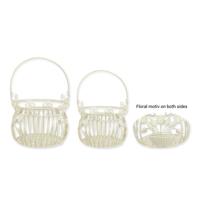 A PAIR OF IRON BASKETS - OLD WHITE