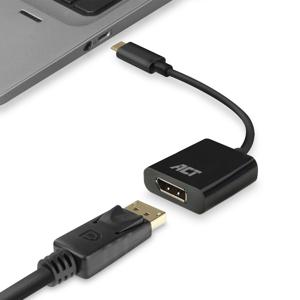 ACT AC7320 USB Type-C naar DisplayPort video kabel adapter 0,15m zwart