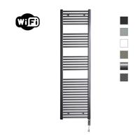 Elektrische Radiator Sanicare HWV Met Wifi 172x45 cm Gunmetal 920W Met Thermostaat Chroom Rechtsonder Sanicare