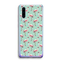 Flamingoprint groen: Huawei P30 Transparant Hoesje