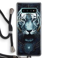 Darkness Tiger: Samsung Galaxy S10 Plus Transparant Hoesje met koord