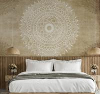 Oud papier patroon Fotobehang mandala