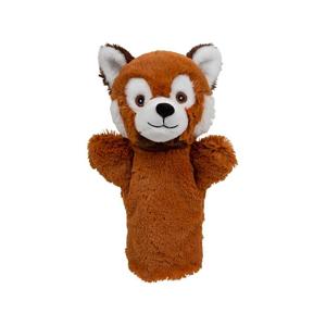 Pluche poppenkast handpop rode panda knuffel - 24 cm
