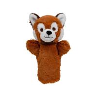 Pluche poppenkast handpop rode panda knuffel - 24 cm