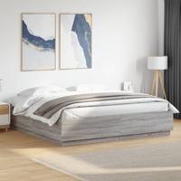 Bedframe met LED-verlichting grijs sonoma eiken 180x200 cm