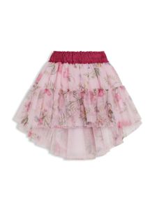 Monnalisa jupe en tulle à fleurs - Rose