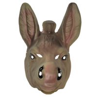 Plastic carnaval/verkleed ezel dieren masker voor volwassenen - thumbnail