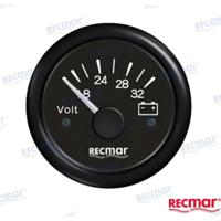 RECKY13201 - VOLTMETER 8 / 32V ZWART