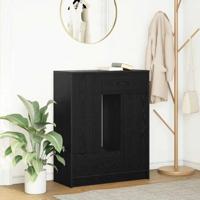Dressoir met lades en deuren 73x31x90 cm zwart eikenkleurig