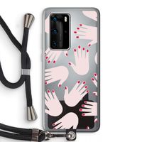 Hands pink: Huawei P40 Pro Transparant Hoesje met koord