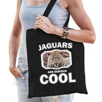 Dieren jaguar tasje zwart volwassenen en kinderen - jaguars are cool cadeau boodschappentasje - thumbnail