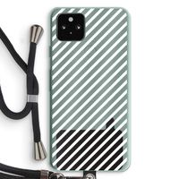 Strepen zwart-wit: Pixel 5a 5G Transparant Hoesje met koord
